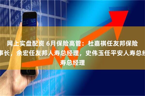网上实盘配资 6月保险高管：杜嘉祺任友邦保险董事长，余宏任友邦人寿总经理，史伟玉任平安人寿总经理